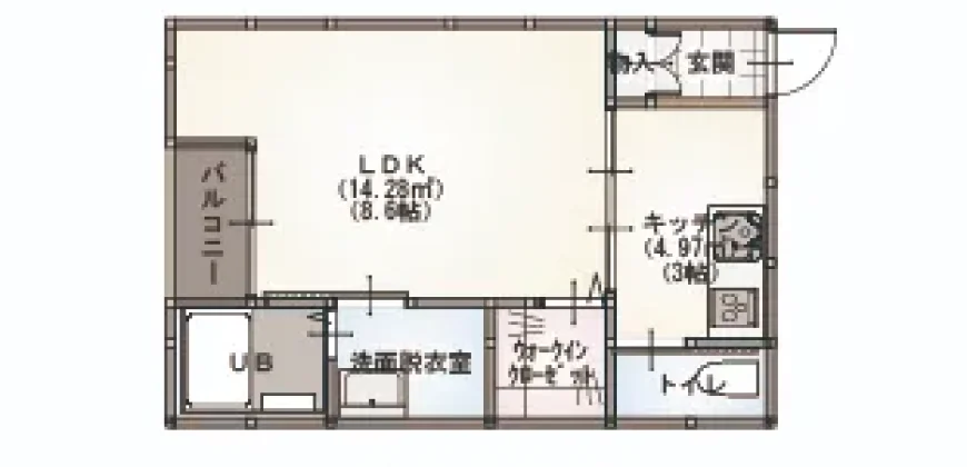 SK Universe　大牟田市大正町 102・202 1K