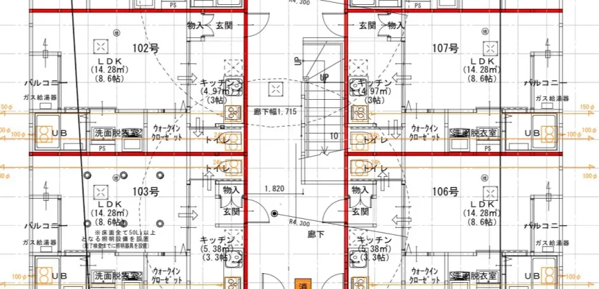SK Universe　大牟田市大正町 102・202 1K